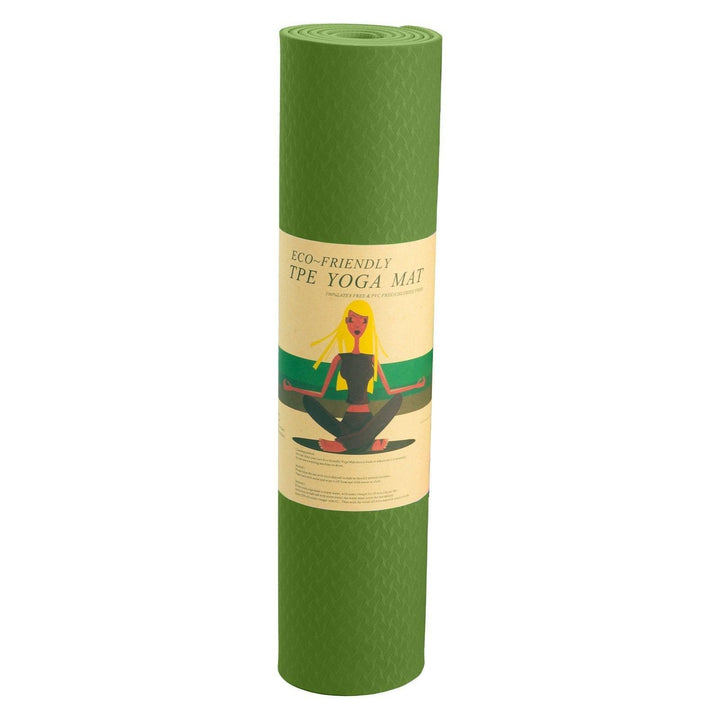 Powertrain Dual Layer 6mm Yoga Mat with Carry Strap - Olive-Vivify Co.