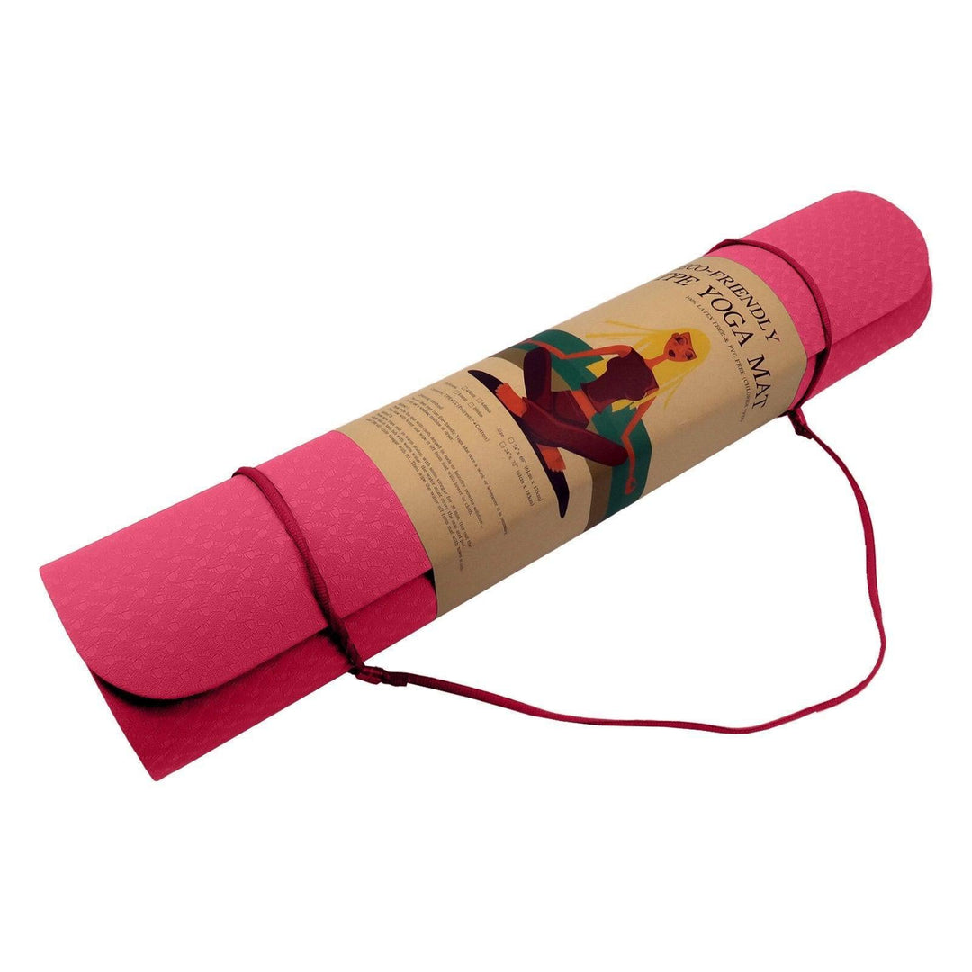 Powertrain Dual Layer 6mm Yoga Mat with Carry Strap - Pink-Vivify Co.