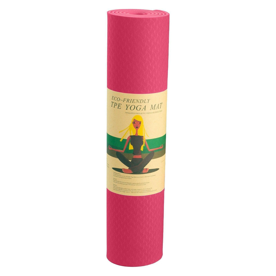 Powertrain Dual Layer 6mm Yoga Mat with Carry Strap - Pink-Vivify Co.