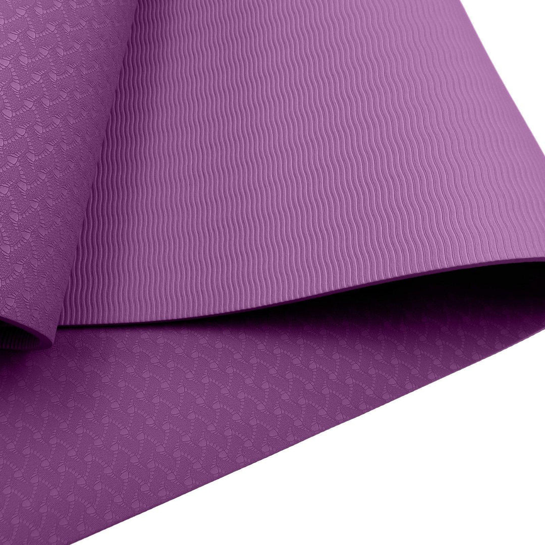 Powertrain Dual Layer 6mm Yoga Mat with Carry Strap - Royal Purple-Vivify Co.