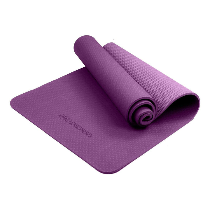 Powertrain Dual Layer 6mm Yoga Mat with Carry Strap - Royal Purple-Vivify Co.