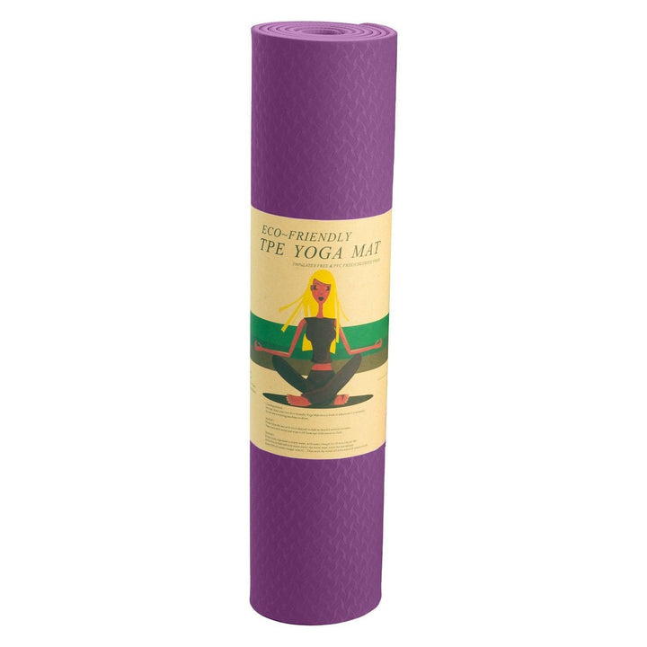 Powertrain Dual Layer 6mm Yoga Mat with Carry Strap - Royal Purple-Vivify Co.