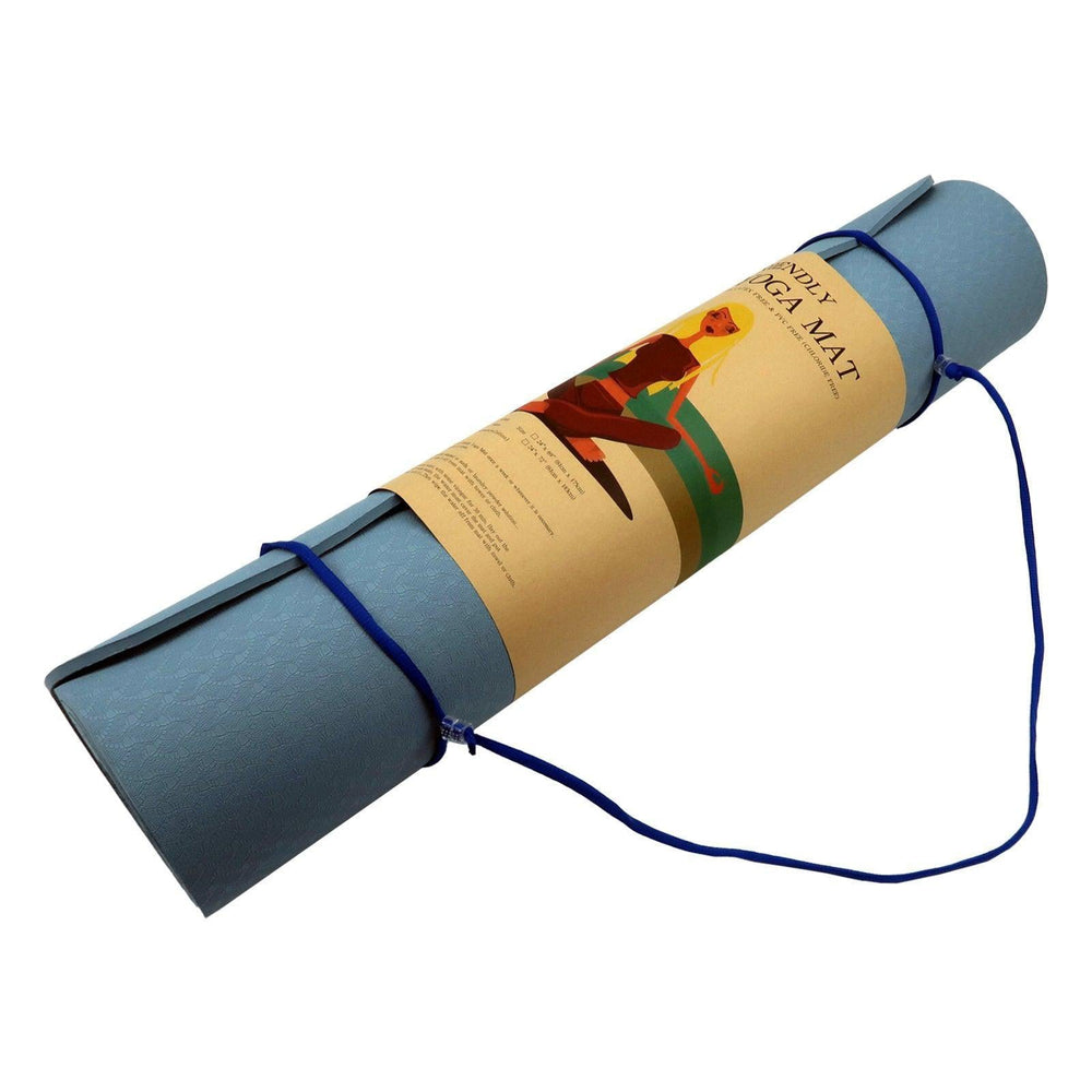 Powertrain Dual Layer 6mm Yoga Mat with Carry Strap - Sky Blue-Vivify Co.