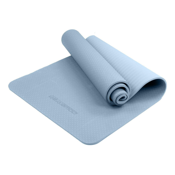 Powertrain Dual Layer 6mm Yoga Mat with Carry Strap - Sky Blue-Vivify Co.