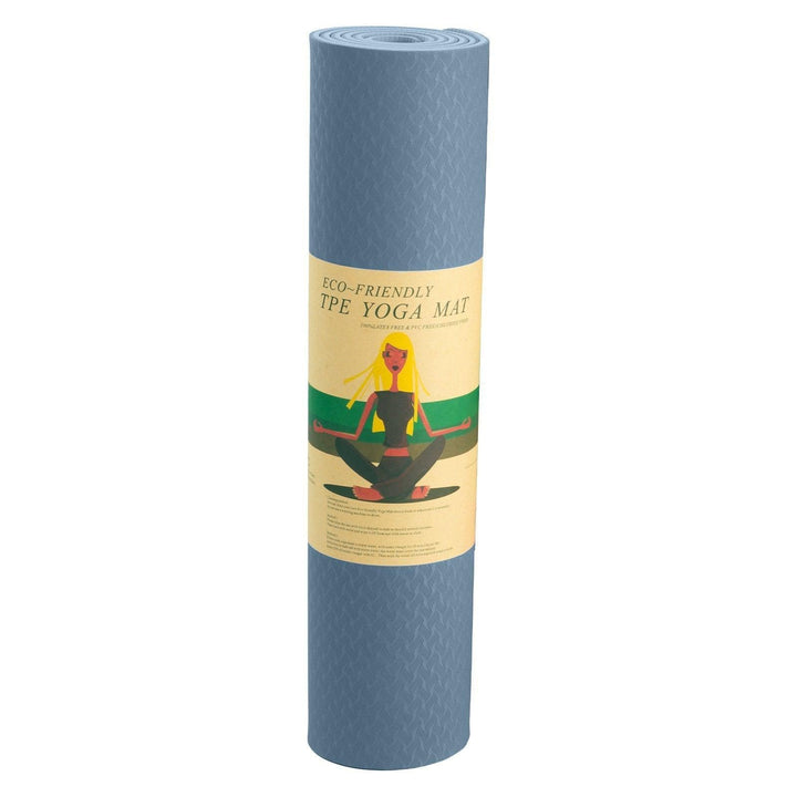 Powertrain Dual Layer 6mm Yoga Mat with Carry Strap - Sky Blue-Vivify Co.