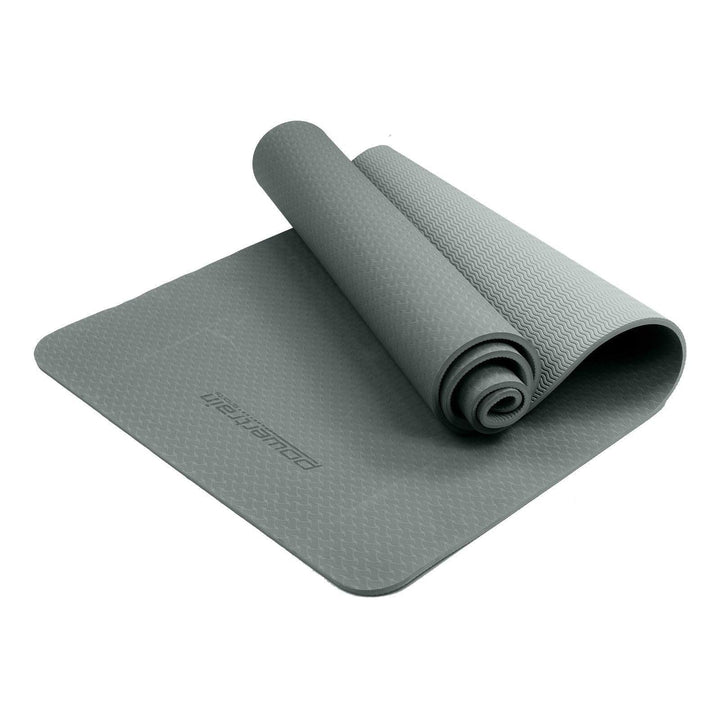 Powertrain Dual Layer 6mm Yoga Mat with Carry Strap - Slate Grey-Vivify Co.