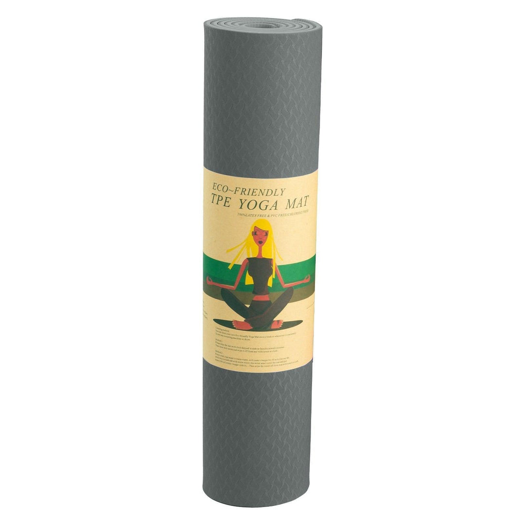 Powertrain Dual Layer 6mm Yoga Mat with Carry Strap - Slate Grey-Vivify Co.