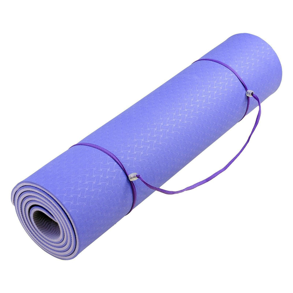 Powertrain Dual Layer 8mm Yoga Mat with Carry Strap - Light Purple-Vivify Co.