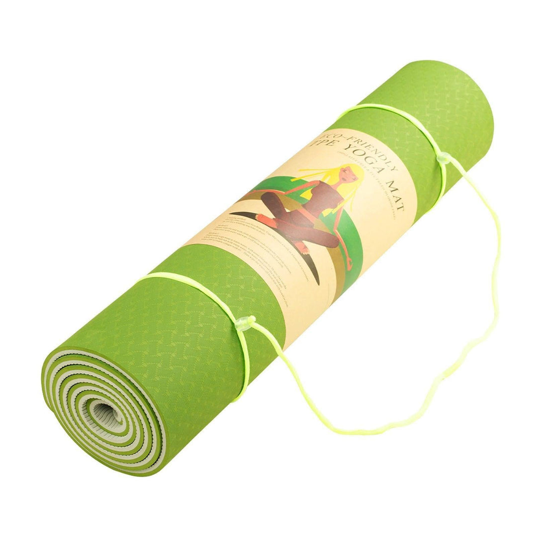 Powertrain Dual Layer 8mm Yoga Mat with Carry Strap - Lime Green-Vivify Co.