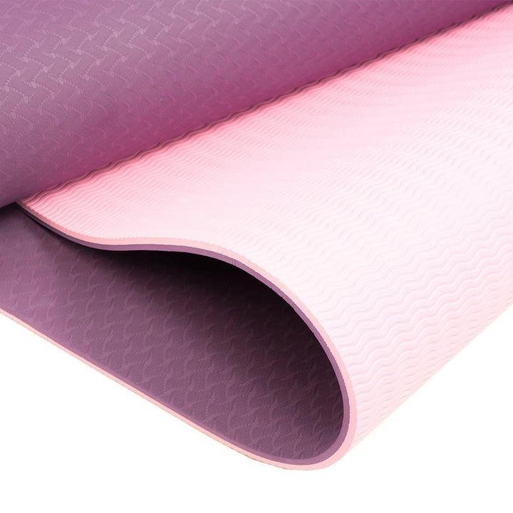 Powertrain Dual Layer 8mm Yoga Mat with Carry Strap - Purple-Vivify Co.
