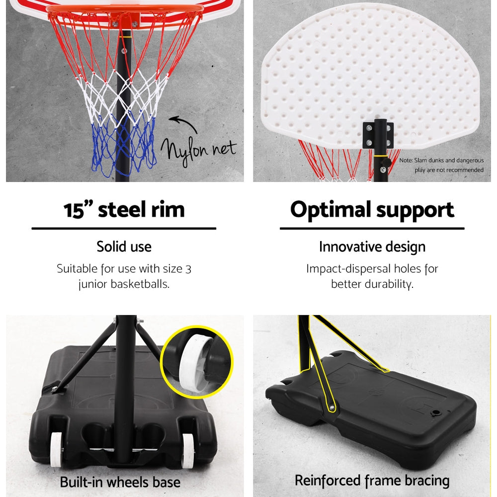Pro Portable Basketball Stand System Hoop Height Adjustable Net Ring 2.1m-Vivify Co.