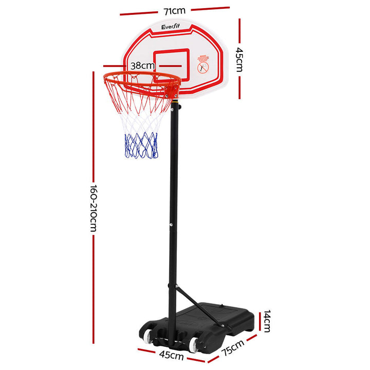 Pro Portable Basketball Stand System Hoop Height Adjustable Net Ring 2.1m-Vivify Co.