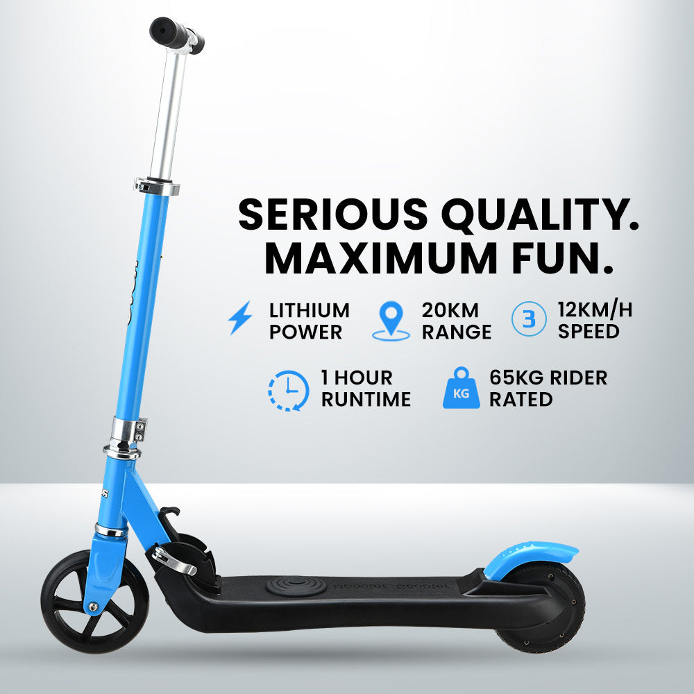 ROVO KIDS Foldable Electric Scooter with 125W Lithium Rechargeable Battery - Blue-Vivify Co.