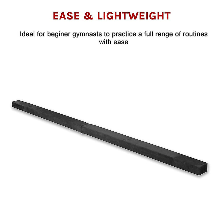 RTM 2.2m Gymnastics Folding Balance Beam Black Synthetic Suede-Vivify Co.