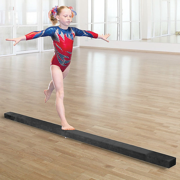 RTM 2.4m Gymnastics Folding Balance Beam Black Synthetic Suede-Vivify Co.