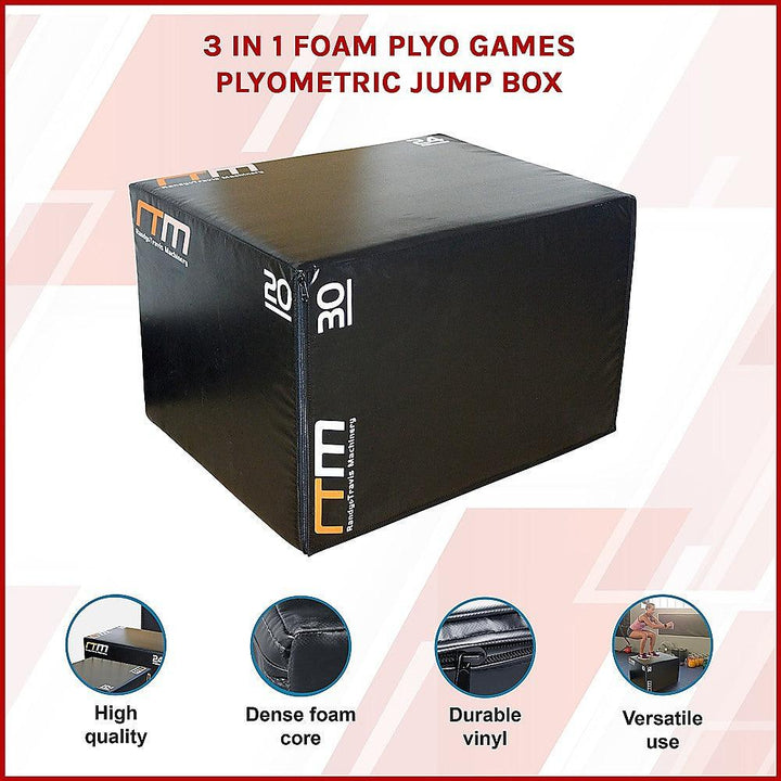 RTM 3-in-1 Plyometric Foam Jump Box-Vivify Co.