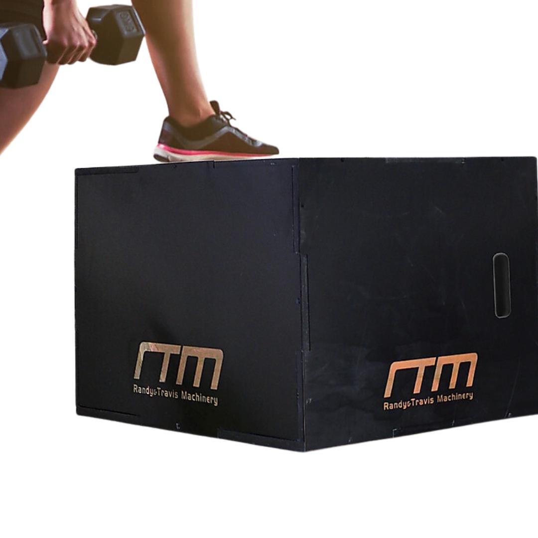 RTM 3-in-1 Plyometric Plywood Jump Box - Black-Vivify Co.