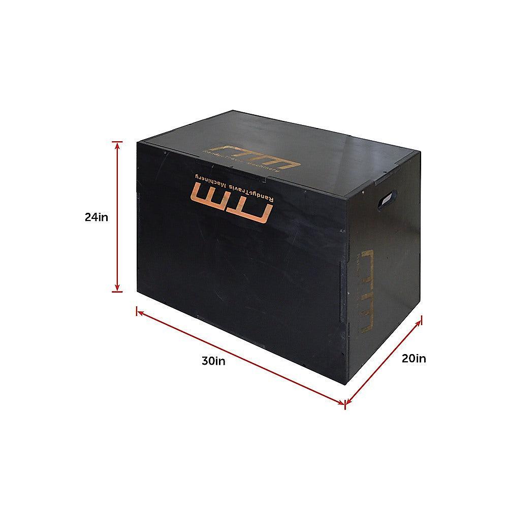 RTM 3-in-1 Plyometric Plywood Jump Box - Black-Vivify Co.