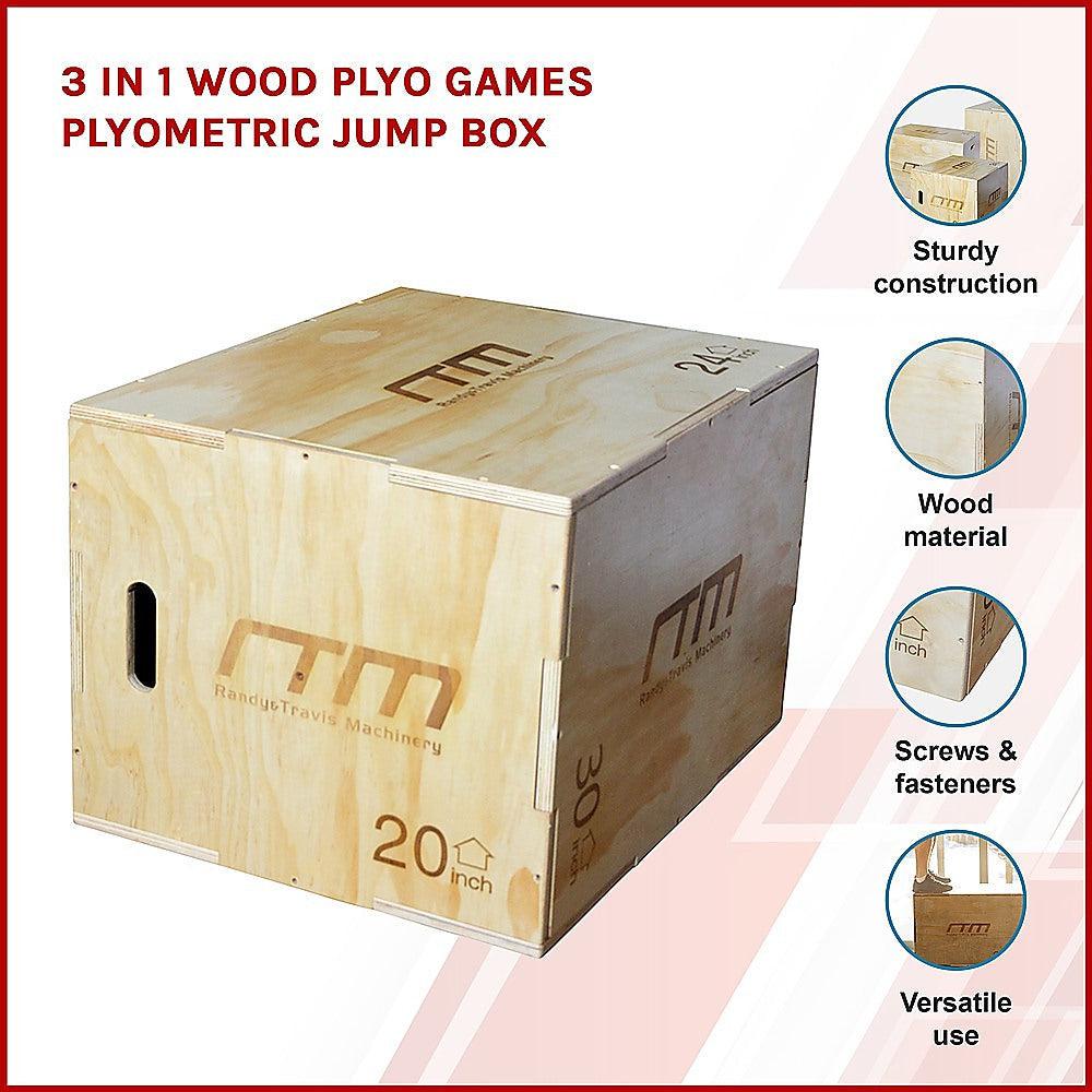 RTM 3-in-1 Plyometric Plywood Jump Box - Light Wood-Vivify Co.