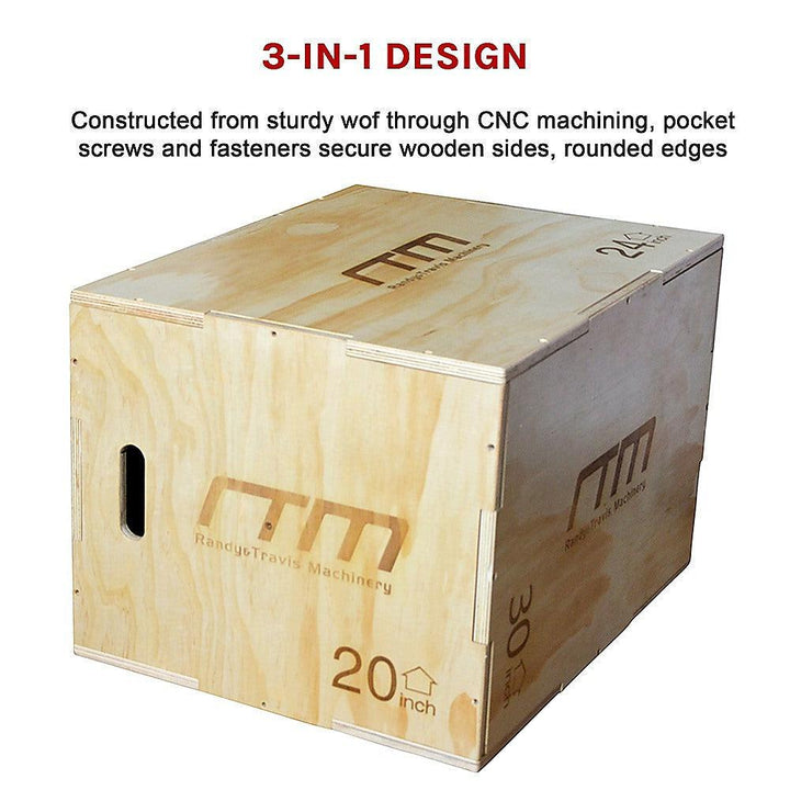 RTM 3-in-1 Plyometric Plywood Jump Box - Light Wood-Vivify Co.