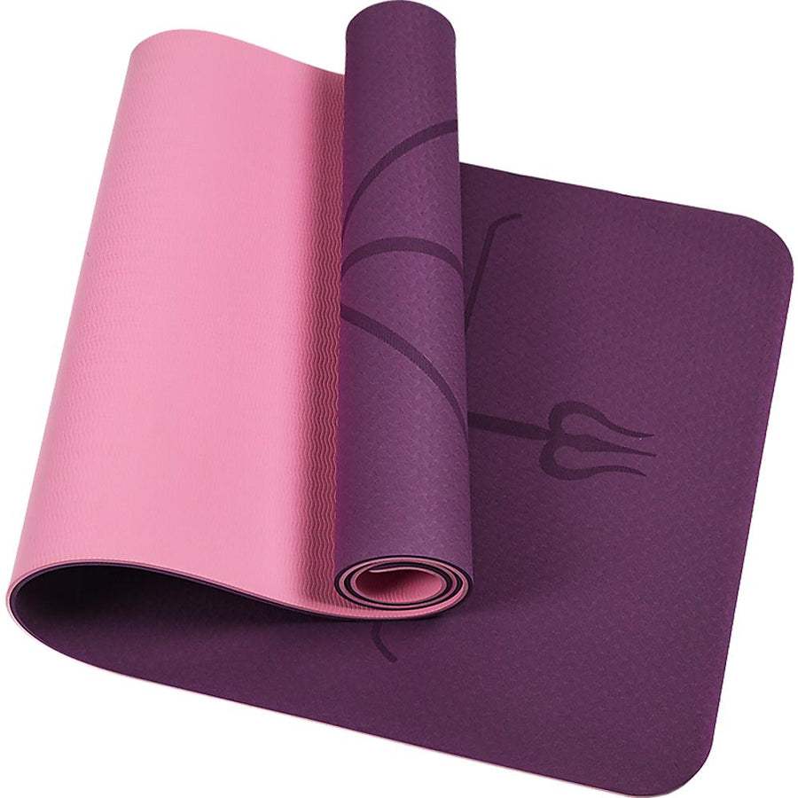 RTM Dual Layer 8mm TPE Yoga Mat - Pink/Purple-Vivify Co.