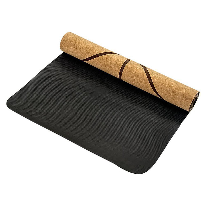 RTM Dual Layer Cork Yoga & Pilates Mat - Tan/Black-Vivify Co.