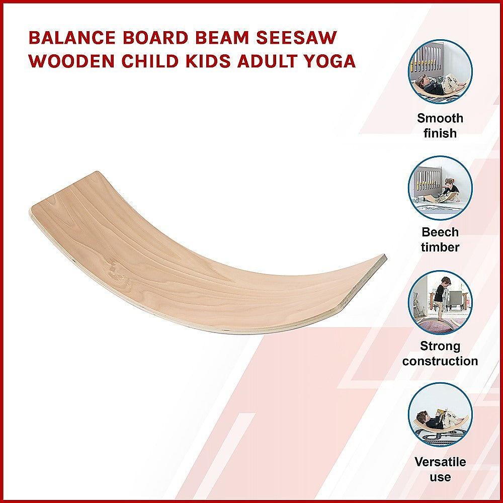 RTM Wooden Balance Board Seesaw Yoga up to 100kgs-Vivify Co.