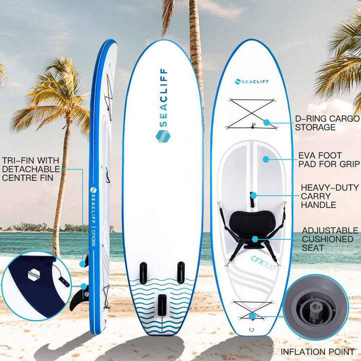 SEACLIFF 3m Inflatable Stand Up Paddle Board & Kayak-Vivify Co.