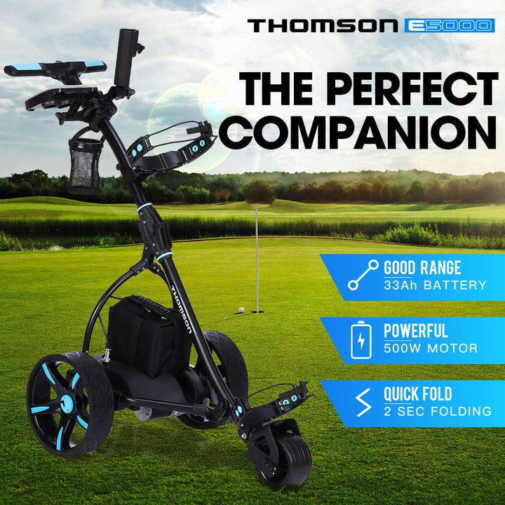 THOMSON Motorized Battery Powered Golf Buggy - E5000 - Black-Vivify Co.