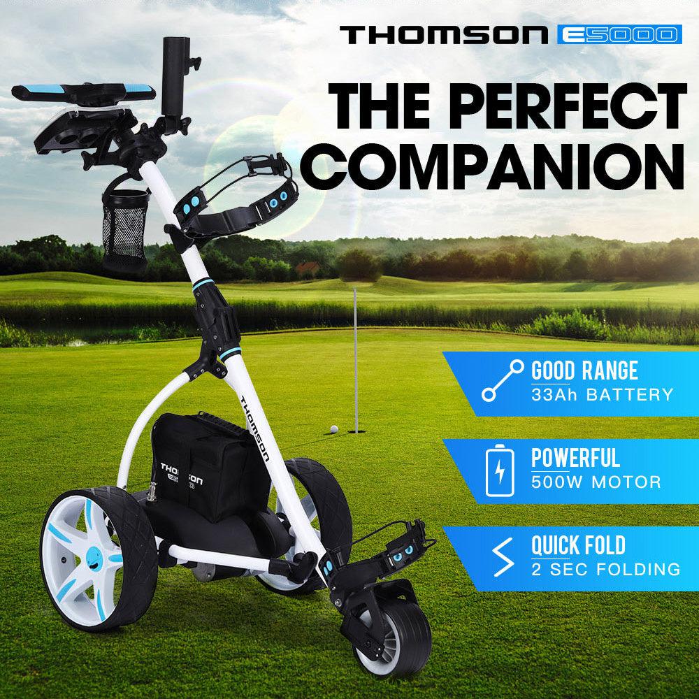 THOMSON Motorized Battery Powered Golf Buggy - E5000 - White-Vivify Co.