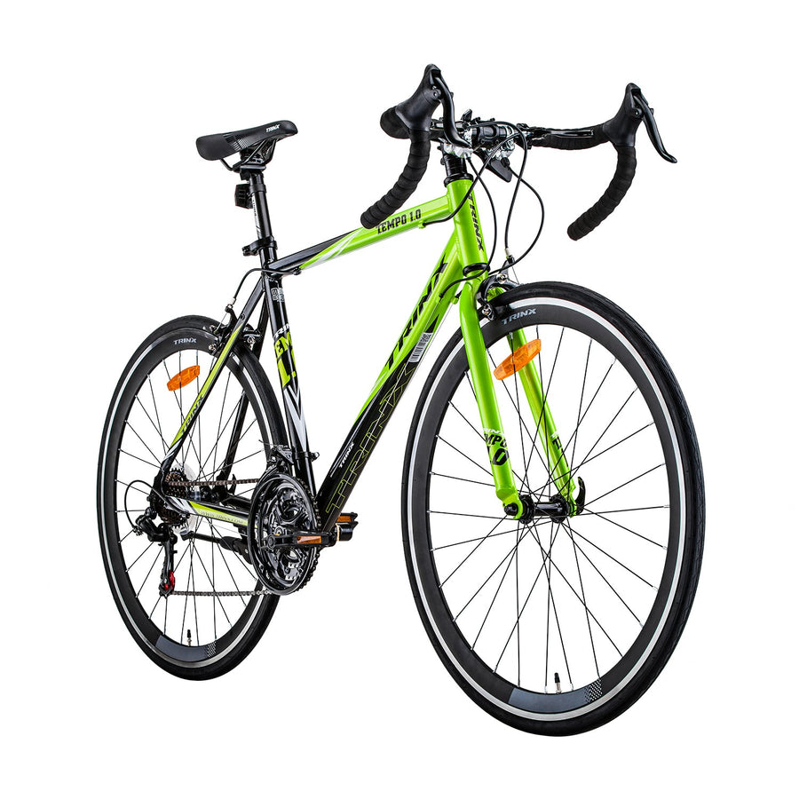 Trinx 700C Road Bike TEMPO1.0 Shimano 21 Speed Racing Bicycle 53cm Black/Green-Vivify Co.
