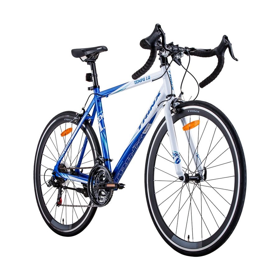 Trinx 700C Road Bike TEMPO1.0 Shimano 21 Speed Racing Bicycle 53cm - Blue/White-Vivify Co.