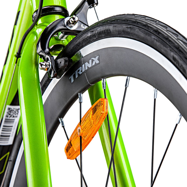 Trinx 700C Road Bike TEMPO1.0 Shimano 21 Speed Racing Bicycle 56cm - Black/Green-Vivify Co.