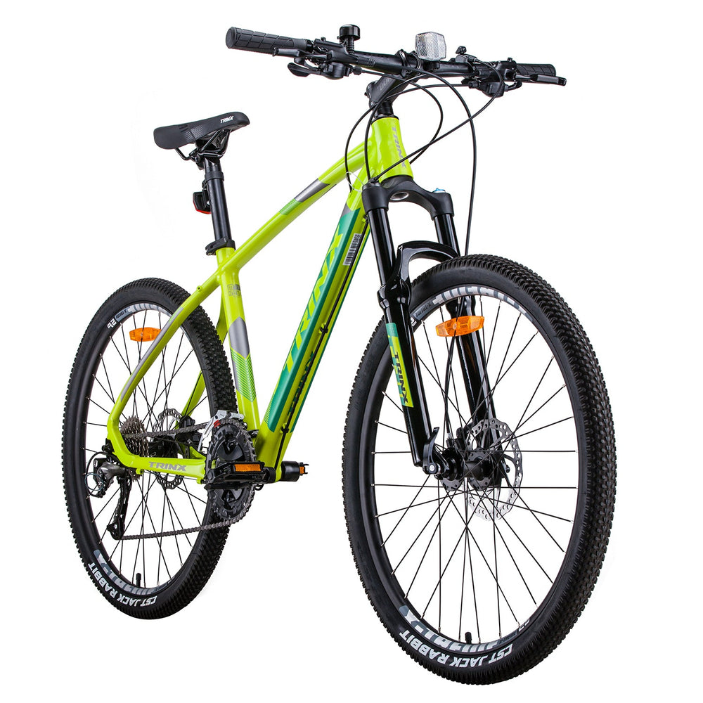 Trinx X1 MTB Mountain Bike Shimano Altus M370 27 Speed 17" Frame - Yellow/Grey/Green-Vivify Co.