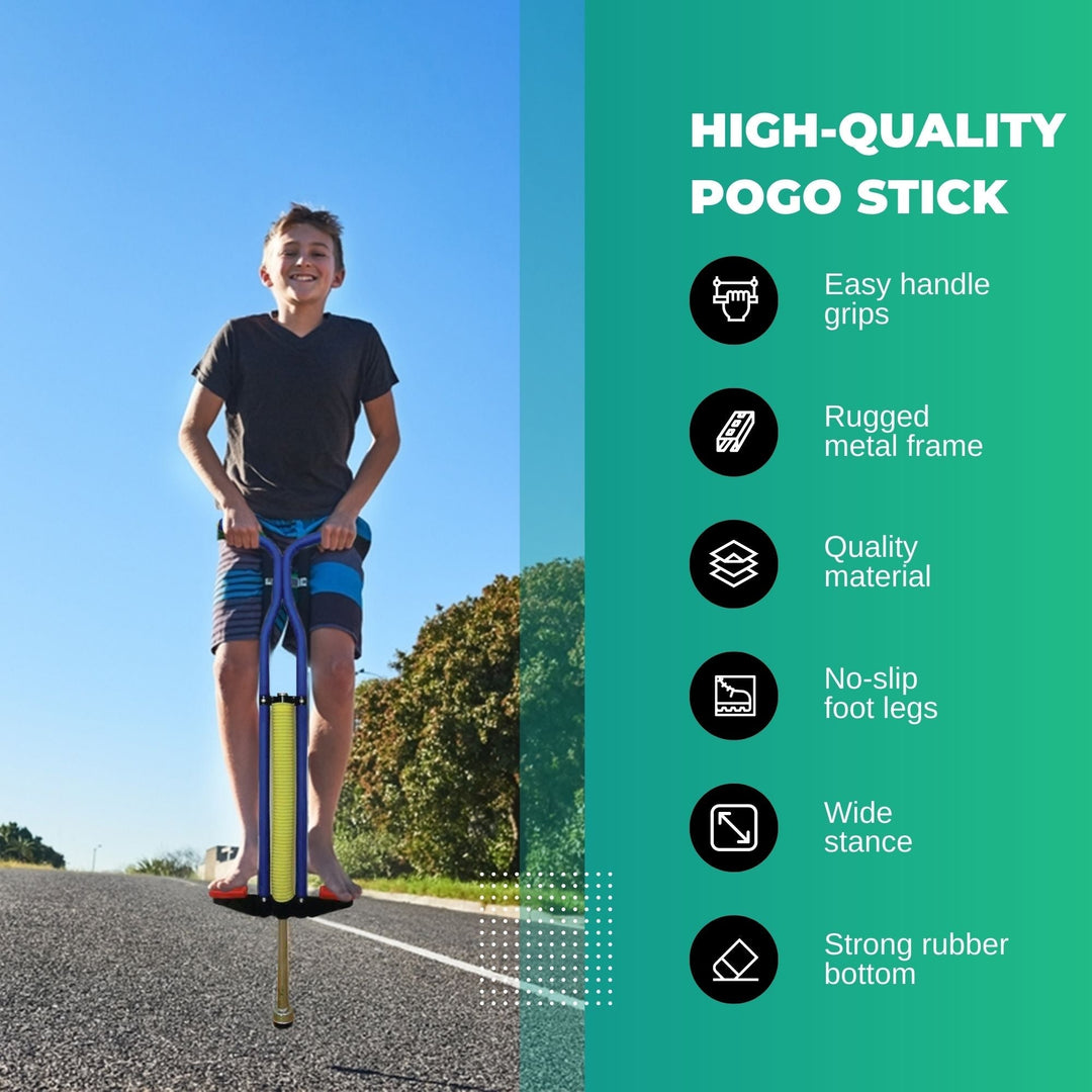 Kids Pogo Stick - Jumping Exercise Hopper - Blue