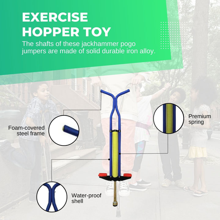 Kids Pogo Stick - Jumping Exercise Hopper - Blue