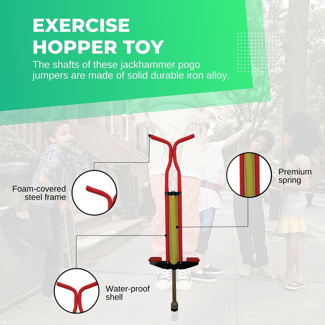 Kids Pogo Stick - Jumping Exercise Hopper - Red