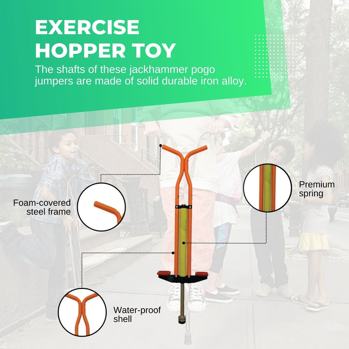 Kids Pogo Stick - Jumping Exercise Hopper - Orange