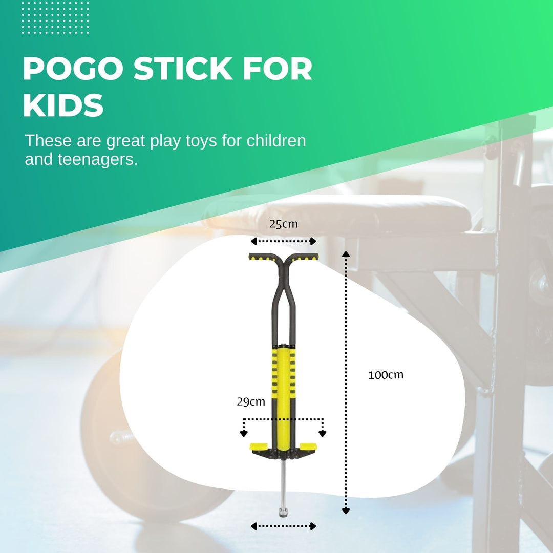 Adult & Kids Pogo Stick - Large Jumping Exercise Hopper - Black & Yellow