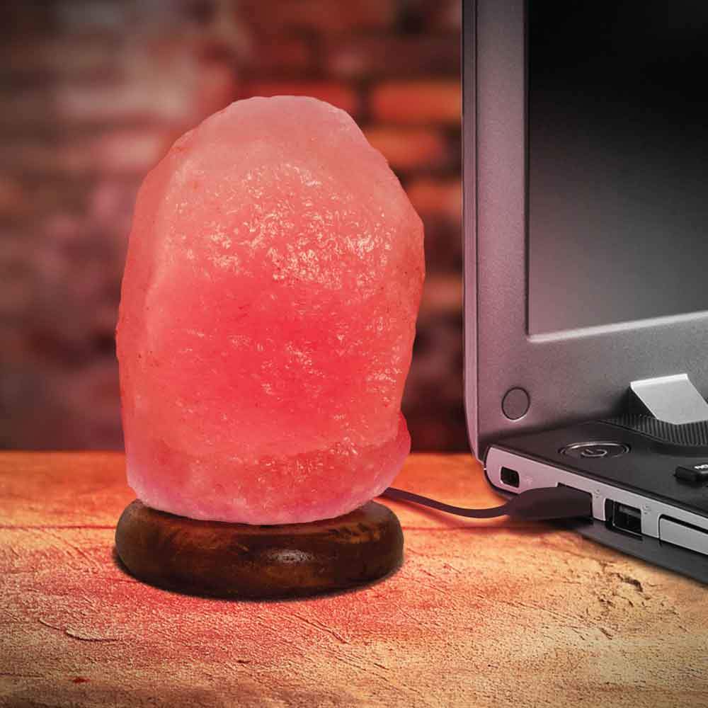 Himalayan Pink Salt Lamp - Red LED Light