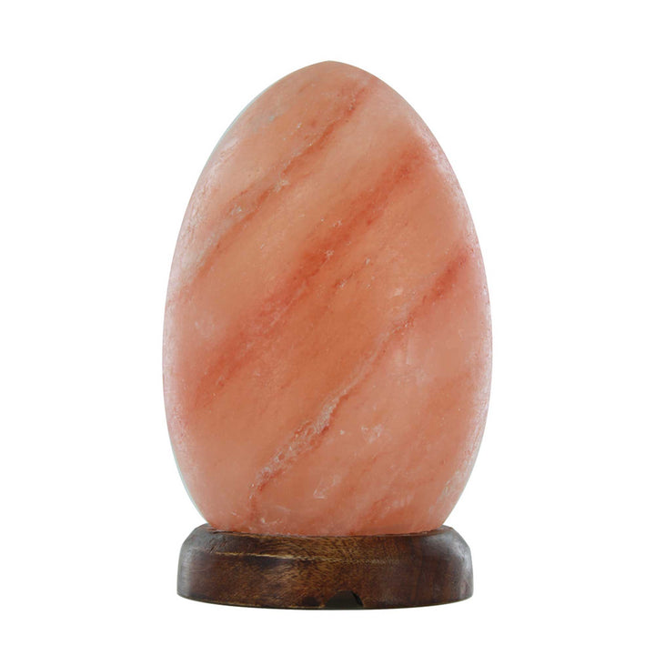 Himalayan Pink Salt Lamp Carved Egg Rock Crystal - 3-5kg - Light Bulb