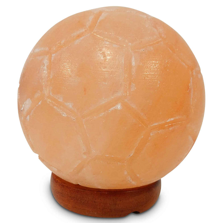 Himalayan Pink Salt Lamp Carved Soccer Ball Rock Crystal - 3-9kg - Light Bulb