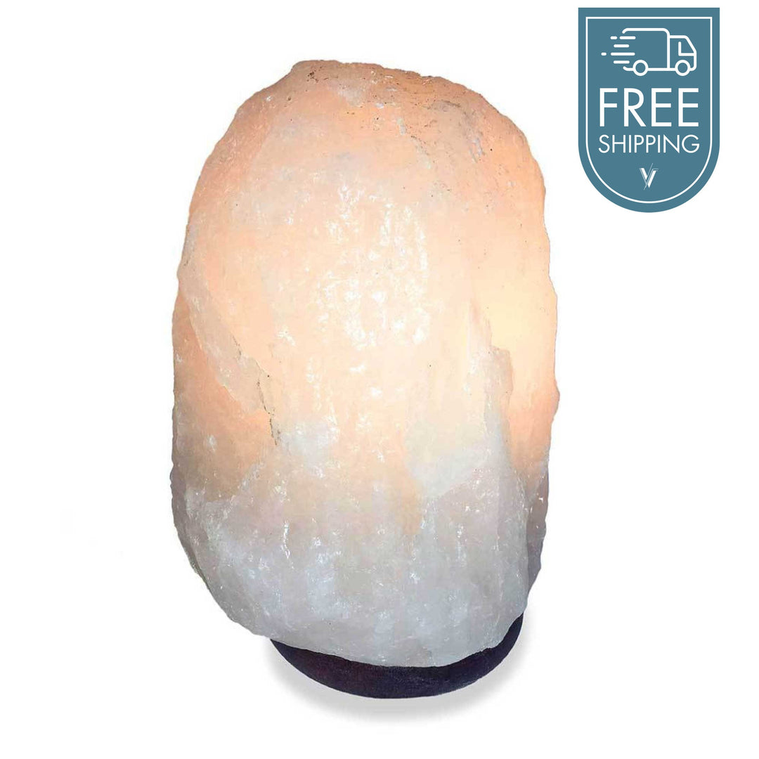 Himalayan White Salt Lamp Crystal - 1-2kg - Light Bulb