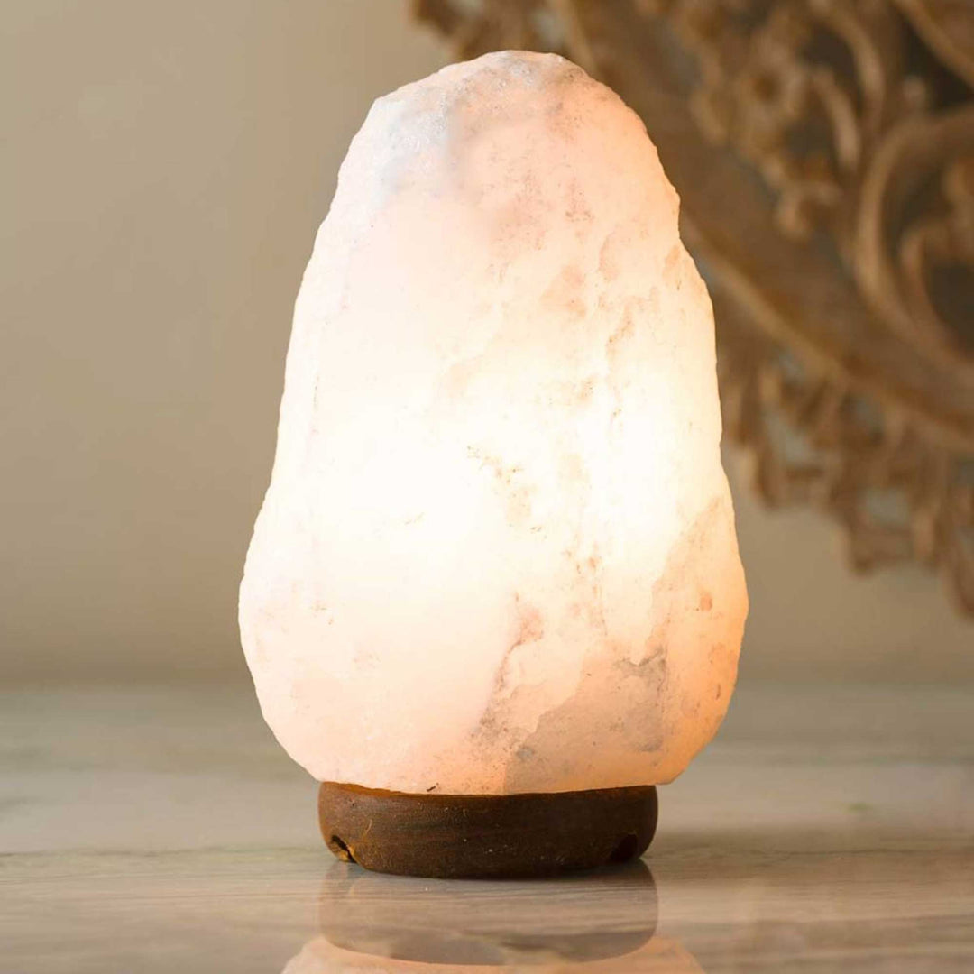 Himalayan White Salt Lamp Crystal - 1-2kg - Light Bulb