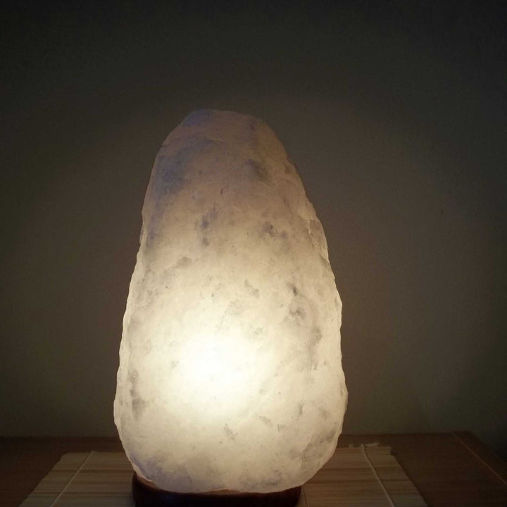 Himalayan White Salt Lamp Crystal - 1-2kg - Light Bulb