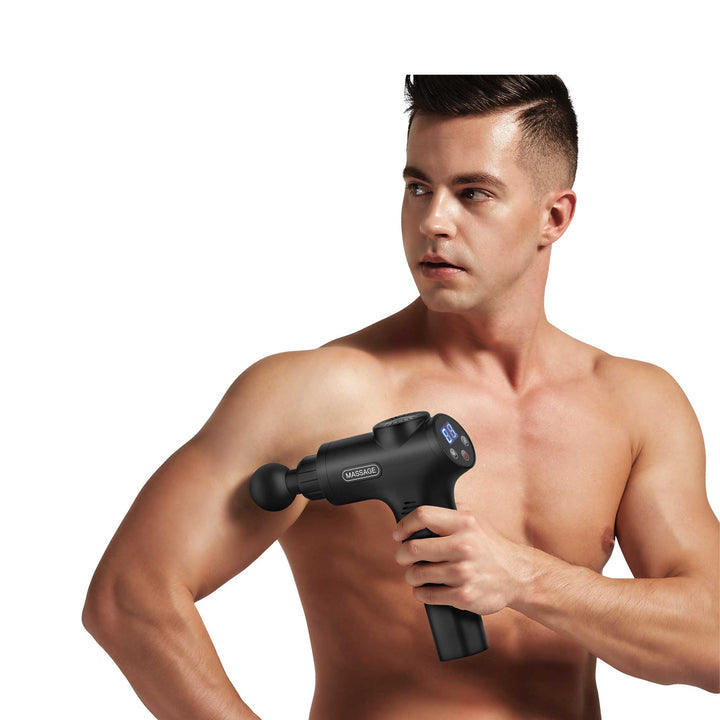 Rechargeable 6 Head Massage Gun - Black