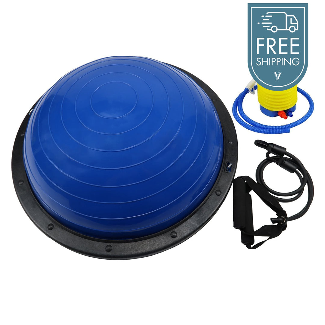 Powertrain Yoga Balance Ball with Resistance Bands - Blue