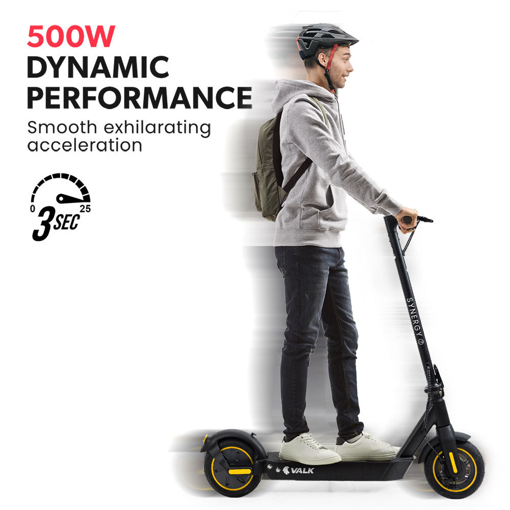 VALK Synergy 7 MkII 500W Electric Scooter 15Ah 37V Battery - Yellow-Vivify Co.