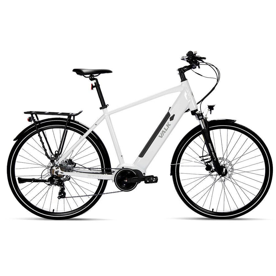 Valk Metro TR5+ Electric Hybrid Bike Medium - White-Vivify Co.