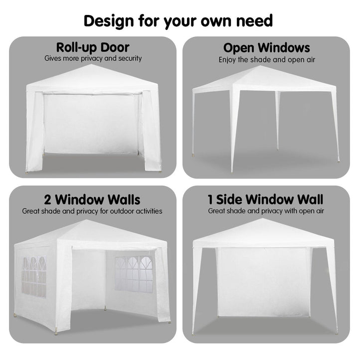 Wallaroo 3x3m Outdoor Event Gazebo Tent - White-Vivify Co.